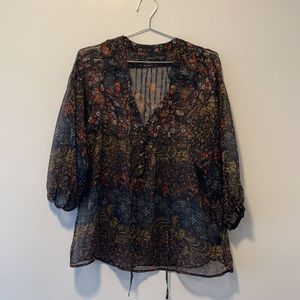 Patterson J. Kincaid Floral Blouse, Sz XS